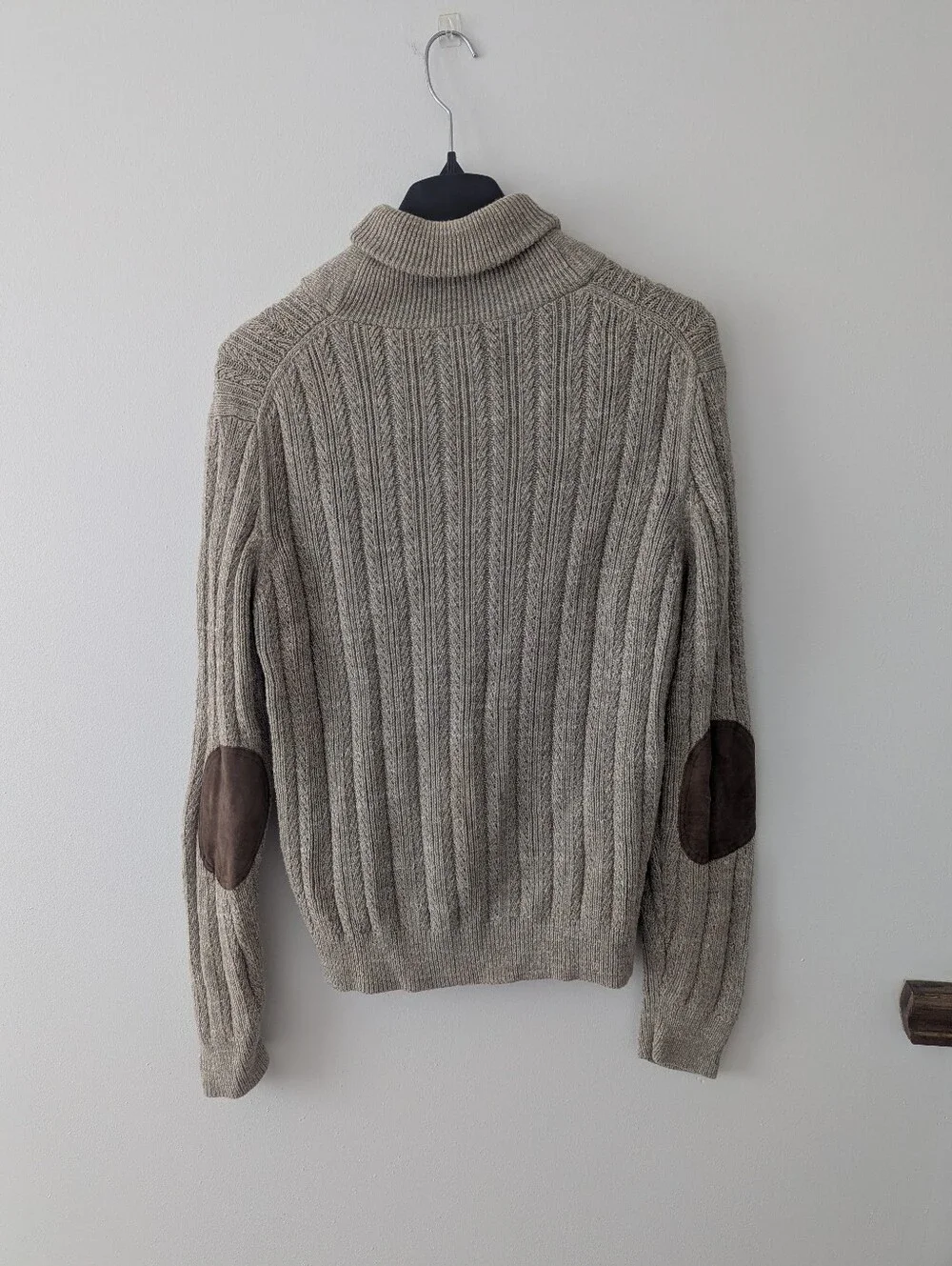 J Crew Mens Chunky Knit Sweater Size Large Grandpa Core Fisherman Fall Winter